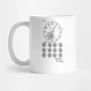 Clock Calendar Vintage Patent Hand Drawing Mug